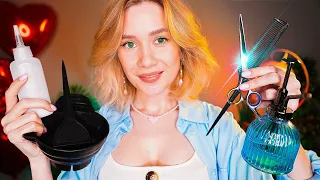 😴 АСМР Усыпляющая СТРИЖКА, УХОД ЗА ВОЛОСАМИ и СПА МАССАЖ ГОЛОВЫ 🤤 asmr haircut spa head massage