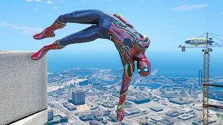 GTA 5 Iron Spiderman Epic Jumps Ragdolls - Stunts & Fails  - Episode 01 (Euphoria Ragdolls)