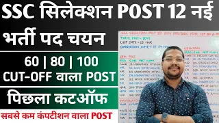 SSC Selection Post 12 Previous Year Cutoff | Ssc Selection Post Post Preference क्या दे