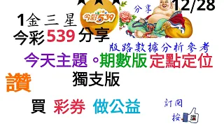 12月28日今彩539分享今天主題。期數版定點定位獨支版分享