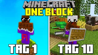 ICH habe 10 TAGE in ONE BLOCK Minecraft überlebt und DAS ist passiert