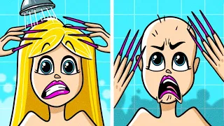 Girls With Long Hair Struggles || Embarrassing Moments All Girls Relate To By Pear Vlogs