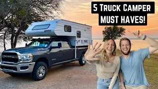 5 Truck Camping MUST HAVE Items! Accessories We Believe Make TRUCK CAMPER LIFE Perfect!