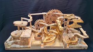 Modular Marble Machine "G3 Triple Gears Lift" (Three Blocks Marble Run)