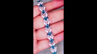 1 minute making bracelet, how to make bicone beaded bracelet