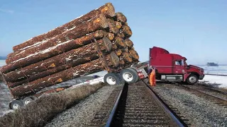 Amazing Biggest Logging Wood Truck Operator Skills, Fastest Woodworking Sawmill Machines