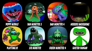 Poppy Mobile, Ban Monster 3, Ban Monster 4, Horror Backrooms Toy Factory, Playtime.io...