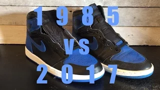 Air Jordan 1 Royal 1985 VS. 2017