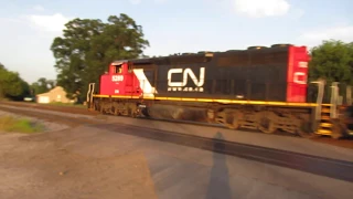 CN 5289, 5431 running an Eastbound local train past Pavilion, MI