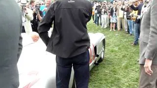Mercedes 300 SLR (W196S) at 2011 Pebble Beach with Sir Stirling Moss driving.