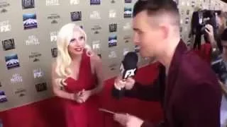 Lady Gaga's Interview on the American Horror Story: Hotel Red Carpet