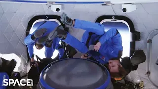 Blue Origin NS-25 crew enjoys zero-g in amazing launch highlights