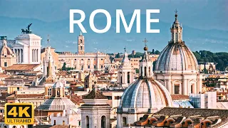 Rome Italy 4k video 🇮🇹 1 HOUR  Stunning and Relaxing Views with Calming Music,Meditation Music