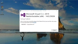 How to Fix Microsoft Visual C++ 2015 Redistributable Setup Failed error 0x80240017