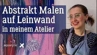 Abstrakte Malerei – So einfach geht´s | Ich teste Acrylfarben von Aquarylic in meinem Atelier