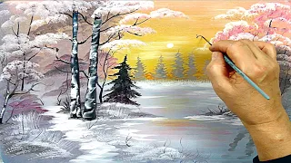 How To Paint Winter Landscape. Oil Painting MasterClass | Как нарисовать Зимний Пейзаж маслом