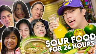 EATING Only SOUR FOOD For 24 Hours! (Ang Asim!) | Ranz and niana