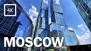 【4K】Summer walk through the Moscow City Business Center