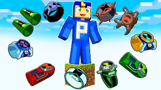 JOGANDO com TODOS os OMNITRIX do BEN 10 em apenas UM BLOCO no Minecraft