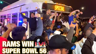 RAMS FANS GO CRAZY AFTER  SUPER BOWL 56 WIN || STREET PARTY