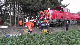 Alarmübung: Lok rammt PKW auf der VEV-Strecke bei Emmerthal