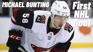 Michael Bunting #58 (Arizona Coyotes) first NHL goal Dec 11, 2018