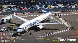 Timelapse Flight with ATC | Carcassonne to East Midlands | Ryanair Boeing 737-800