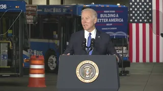 President Biden talks infrastructure plan in Kansas City, Missouri