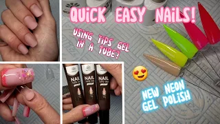 EASY BEGINNER NAILS! | BORN PRETTY GLUE GEL IN A TUBE & NEW NEON GEL POLISH