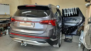 Hyundai SANTA FE 2021 - шумоизоляция дверей. Инструкция: как разобрать двери, чем клеить?