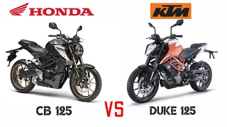 KTM DUKE 125 VS HONDA CB 125 R _DETAILED COMPARISON_MILEAGE_TOP SPEED_PRICE_BIKE INFORMER