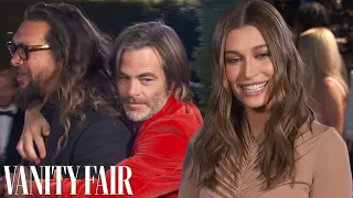 Celebs Walk the Red Carpet at the VF Oscar Party (ft. Simu Liu, Hailey Bieber, Jason Momoa & More)