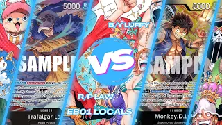 ST10 RP Law vs ST13 BY Luffy | One Piece TCG | EB01 Locals Gameplay