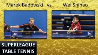 Marek Badowski vs Wei Shihao [Highlights Full HD Table Tennis] #lottosuperliga