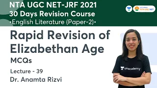 Rapid Revision of Elizabethan Age | MCQs | English Literature | NET-JRF 2021 | Dr. Anamta Rizvi