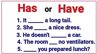 Learn English. The use of HAS and HAVE. English grammar quiz//test.