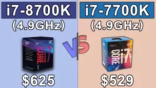 intel Core i7 7700K (4.9 GHz) OC vs i7 8700K (4.9 GHz) OC | Which is a Better Value For Money..???