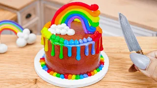 Yummy Chocolate Cake 🌈🍫😍 How To Make Yummy Miniature Rainbow Chocolate Cake Decorating 🌹
