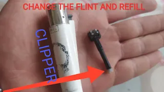 How to refill clipper lighter and change the flint.