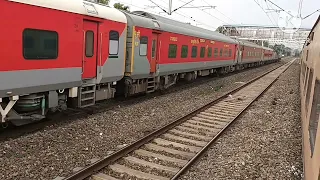 A view of Guwahati - Barmer express/Skipping Belakoba Railway Station/WAP7/track Sound/Honking 🛤 ♥