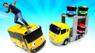 Vidéo pour enfants en français sur les transports et Tayo le petit bus. Ecole en fête #15