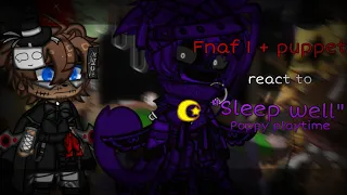 Fnaf 1 + puppet react to "sleep well" | Poppy playtime x Fnaf | Mr. Obvious