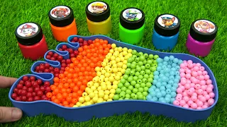 Satisfying Video l How to make Rainbow Foot Bathtub WITH Mixing Beads AND Painting Cutting ASMR #40