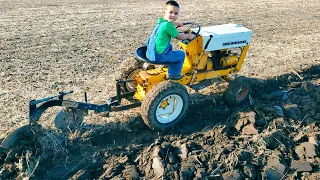 Plowing a 285 Acre Field with Garden Tractors