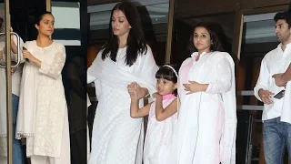 Bollywood Consoles Aishwarya Rai At Her Father's Prayer Meet