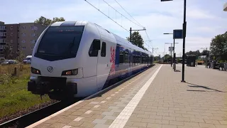 Arriva Limburg Flirt 3 komt aan op station Geleen lutterrade