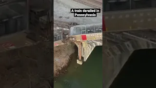 Drone footage of train derailment in Pennsylvania #train #trainderailment #pennsylvania