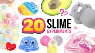 20 NEW SLIME EXPERIMENTS! Mixing MORE Crazy Things Into Clear Slime! Satisfying ASMR DIY Slime Dares