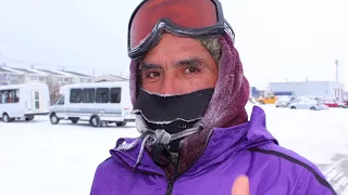 Rarámuris en maratón Oso Polar 2017 en Manitoba Canadá