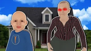 Evil Granny Kicks Baby Out Window! - Granny Simulator Gameplay